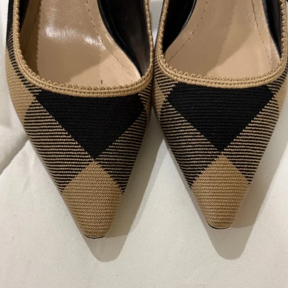 Dior Black and Tan Check Heels - Picture 10 of 11